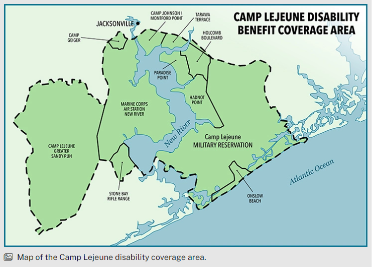 Camp Lejeune Map Coverage Area Map